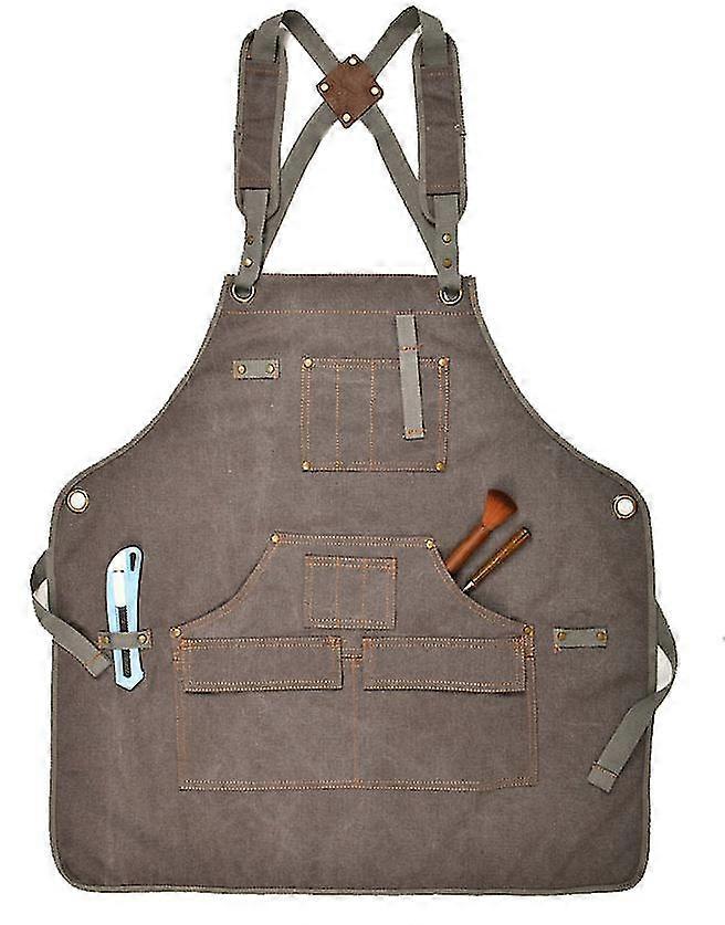 Thickened Washed Canvas Tool Apron,Multi-pocket For Electrician,Carpenter And Cobbler