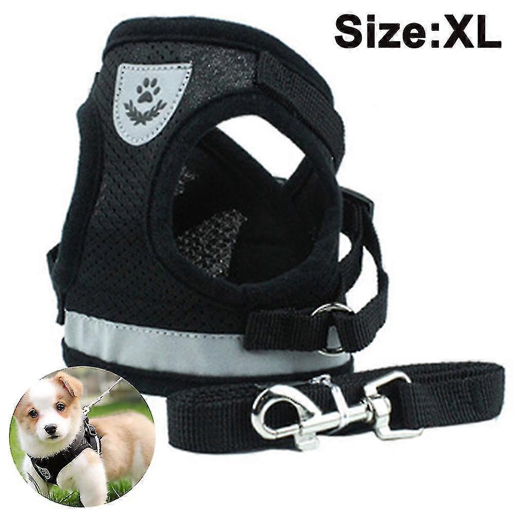 Soft Mesh Padded Dog Harness With Leash For Dogs Reflective Adjustable Breathable For Walking