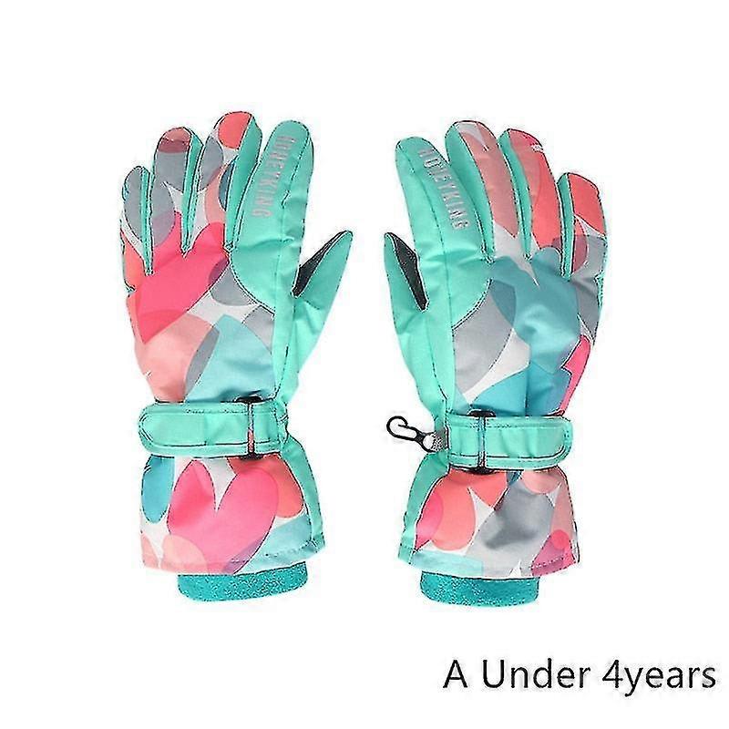 4-12 שנים ילדים חורף כפפות סקי עמיד למים כפפות חמות בנים עמיד רוח כפפות סנובורד לסקי בחוץ רכיבה על אופניים