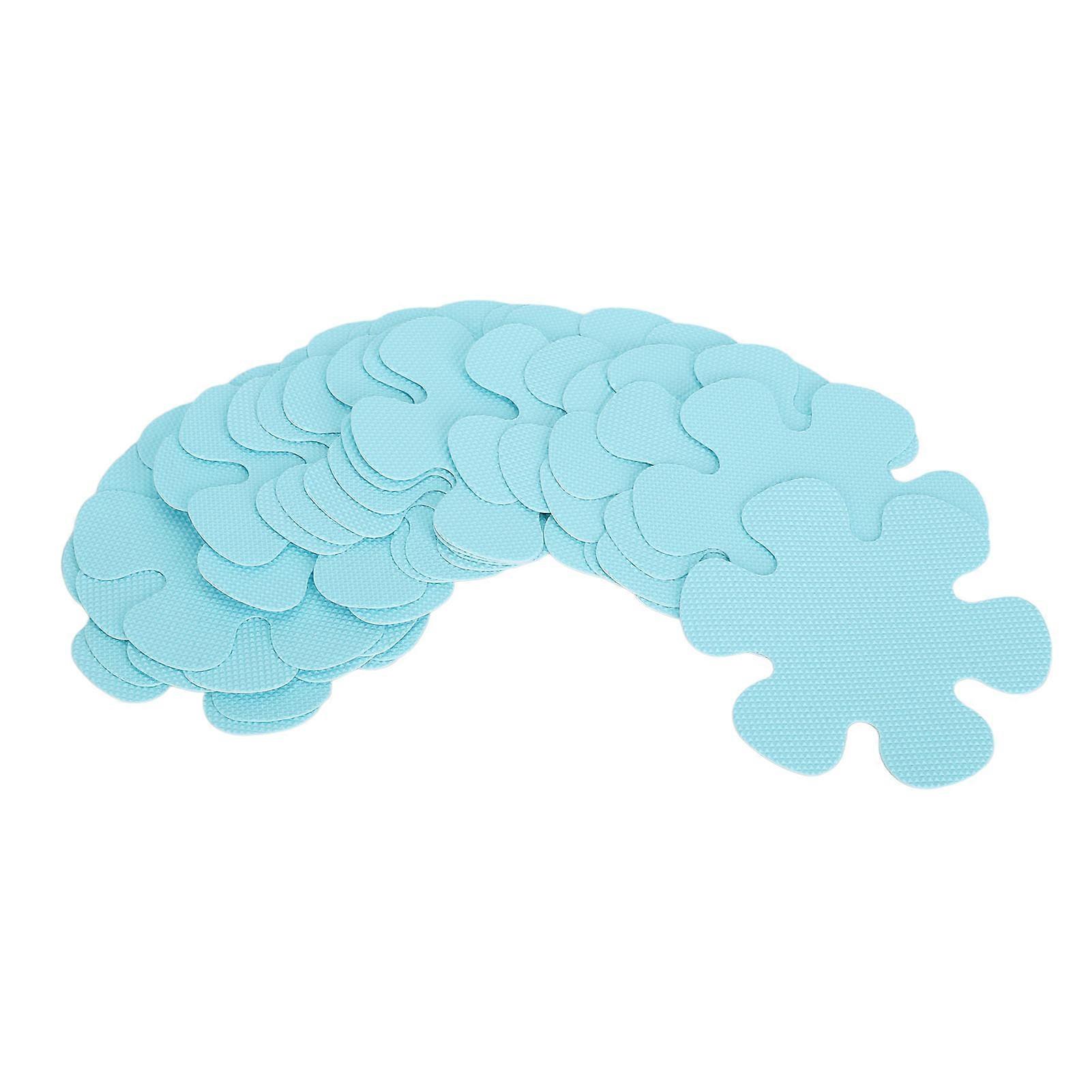 20pcs 10cm Non Slip Bathtub Stickers Flower Shaped Safety Bathroom Tubs Showers Treads Adhesive Decals with Scraper Blue Flowers