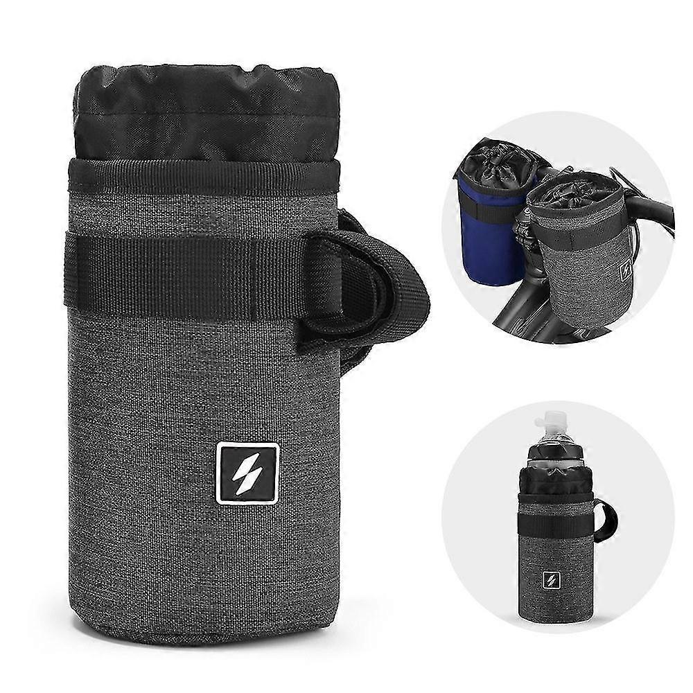 Bicycle Handlebar Water Holder Bike Handlebar Bottle Bag Insulated Cup Drink Holder - Grey