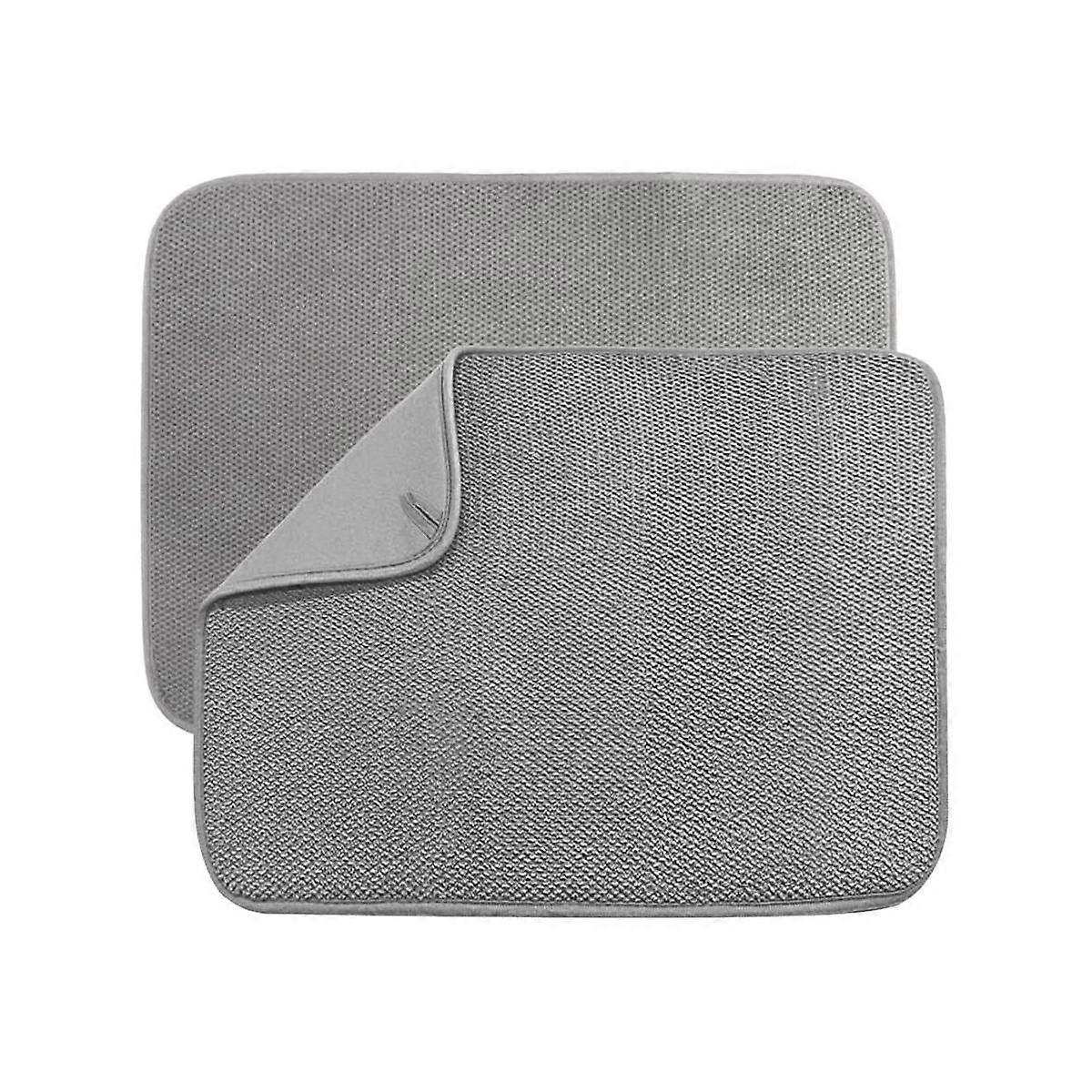 2 Pack Microfiber Dish Drying Mat,Absorbent Dish Drainer Kitchen Counter,Super Absorbent Dish Dryin