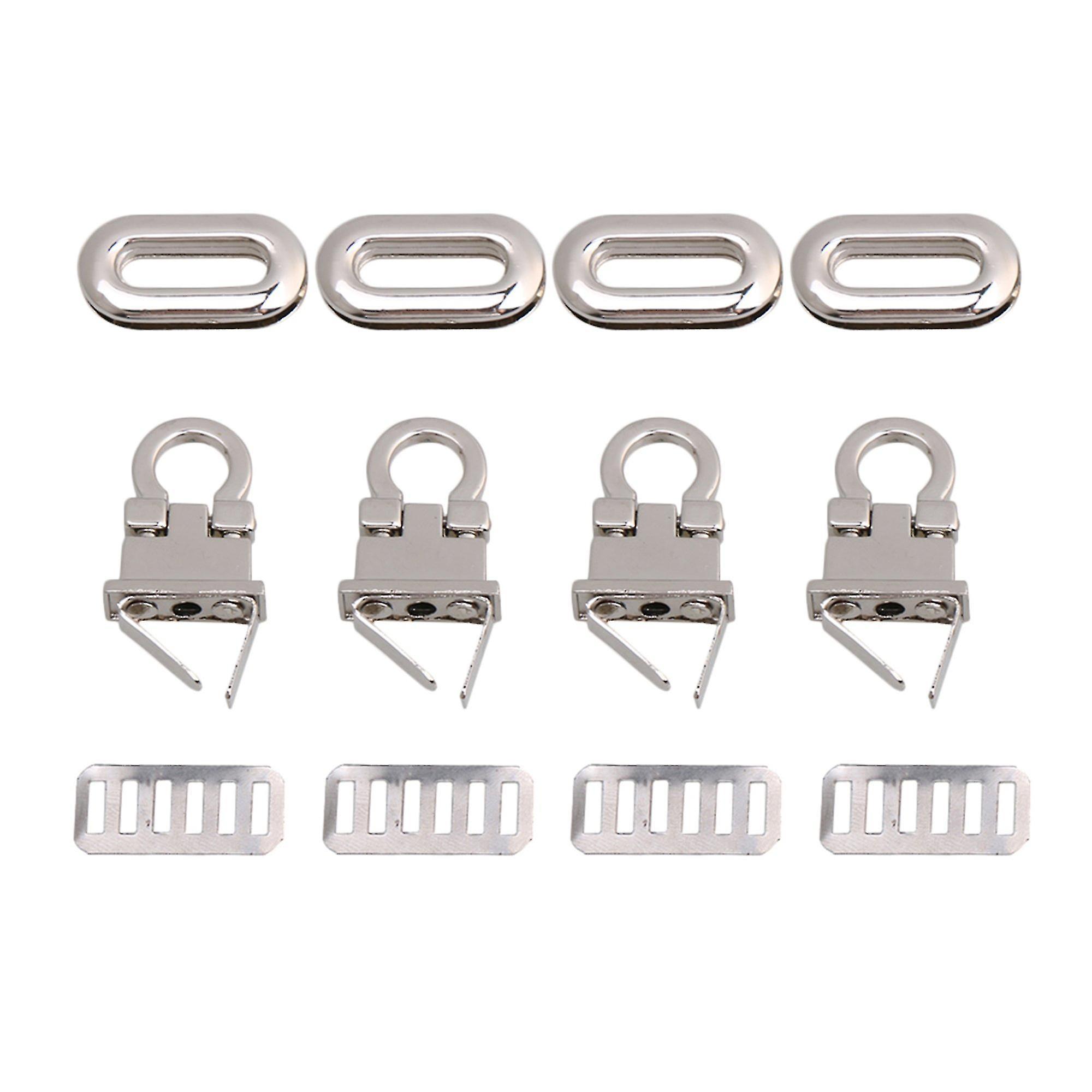 Clasps Hooks 4 Pcs Oval Shape Silver Metal Clasp Turn Lock For Handbag Purse Leather