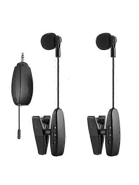 Dual Wireless Saxophone Microphone Clip on Mic for Trumpet Trombone Wind Instrument 2 Microphones at the same time