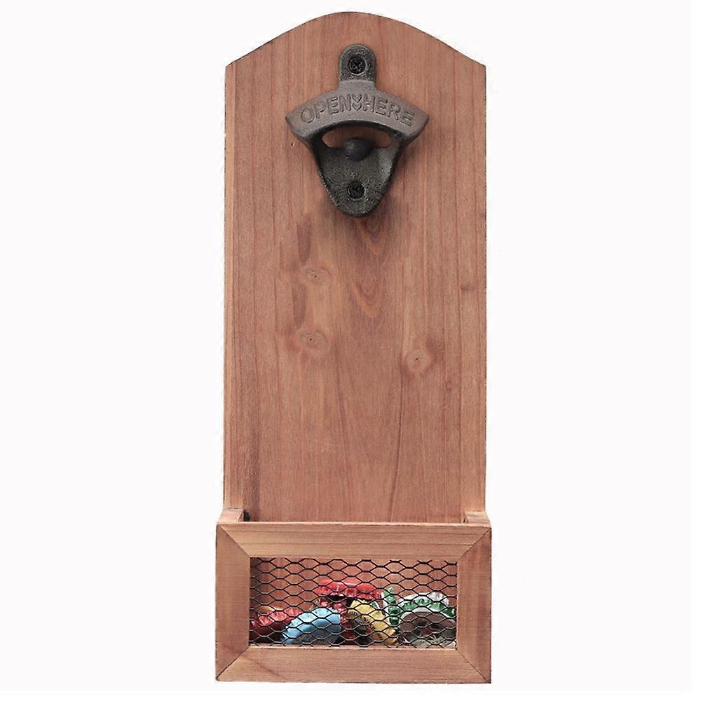 Wall Mounted Bottle Opener with Cap Collector Catcher