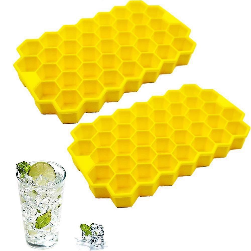 Premium , Silicone Ice Cube Molds With Sealing Lid, 74-ice Trays, Reusable, Safe Hexagonal Ice Cube Molds