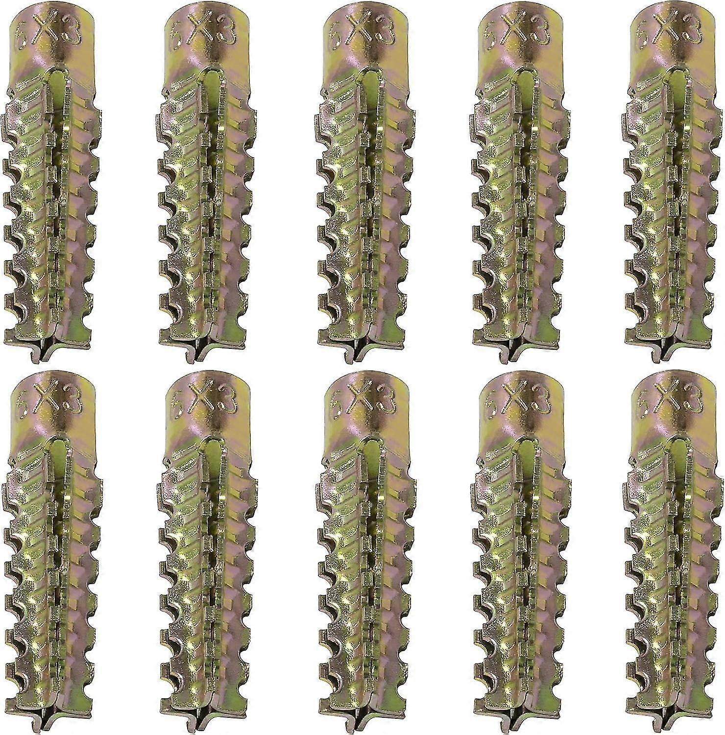 10x βύσματα διαστολής μετάλλων - 6x32mm - για στερέωση σε σκυρόδεμα, αεριωμένο σκυρόδεμα, πλακάκια γύψου