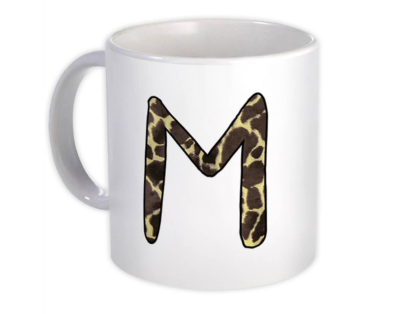 Gift Mug: Monogram Letter M Giraffe