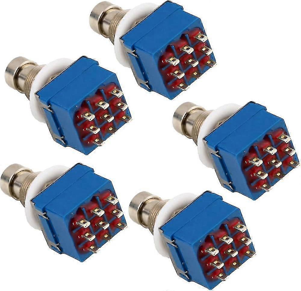 3pdt 9-pin Box Stomp Efectos de guitarra Pedal Footswitch 5-pack
