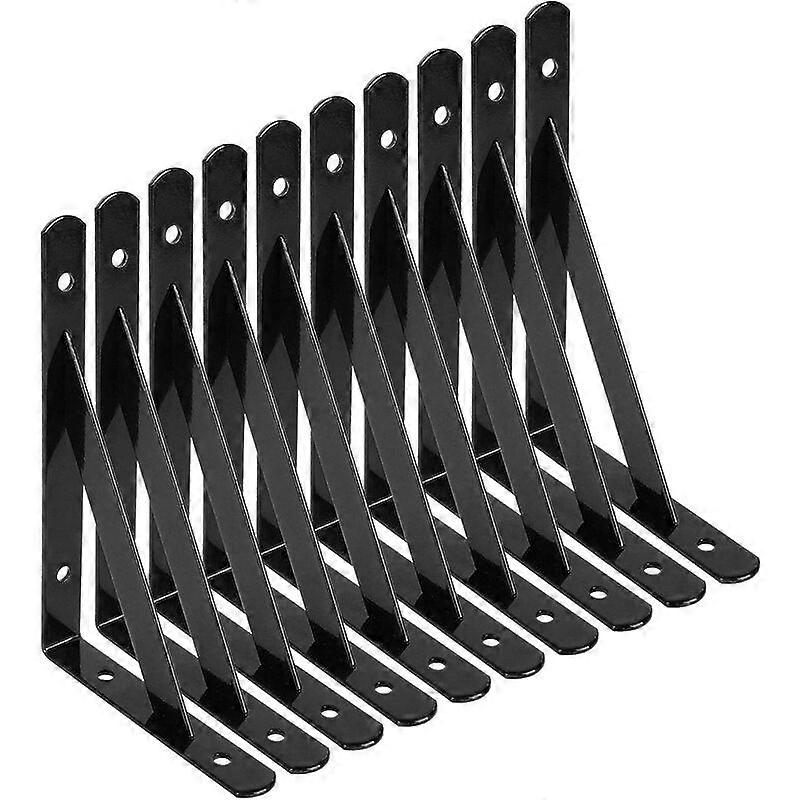 Wall Shelf Bracket, 10 Pcs Steel 90 Degree Triangle Brackets, 150mm x 95mm Shelf Brackets, Corner Bracket Brace with 50 pcs Screws and 20 pcs Anchors 