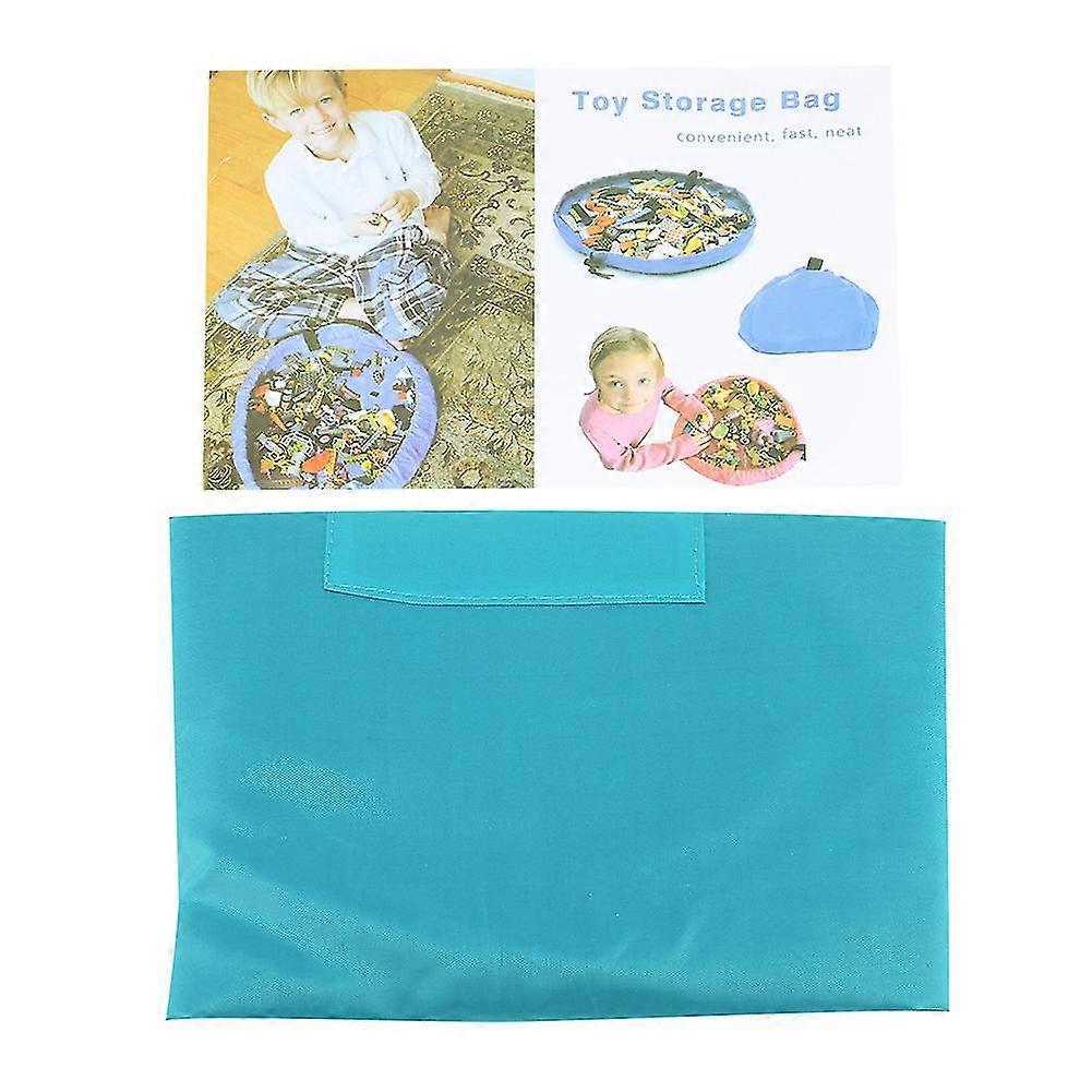 Portable Hanging Toy Organizer Storage Bag Play Mat for Kids - Multifunctional and Blue