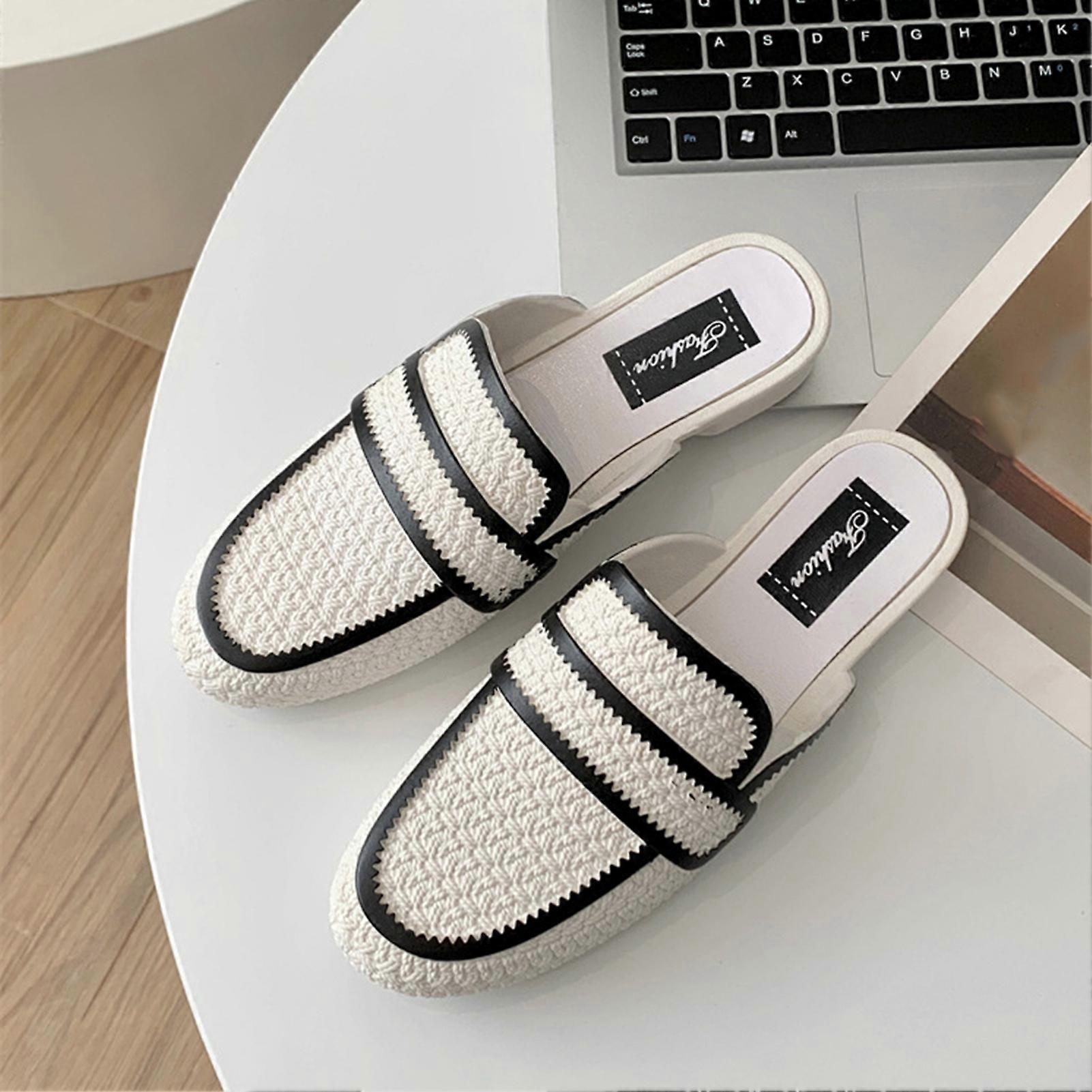 Women's Loafer Slide Sandal Casual Round Toe Backless Slides Slip On Flats for Daily Work Party Shoes