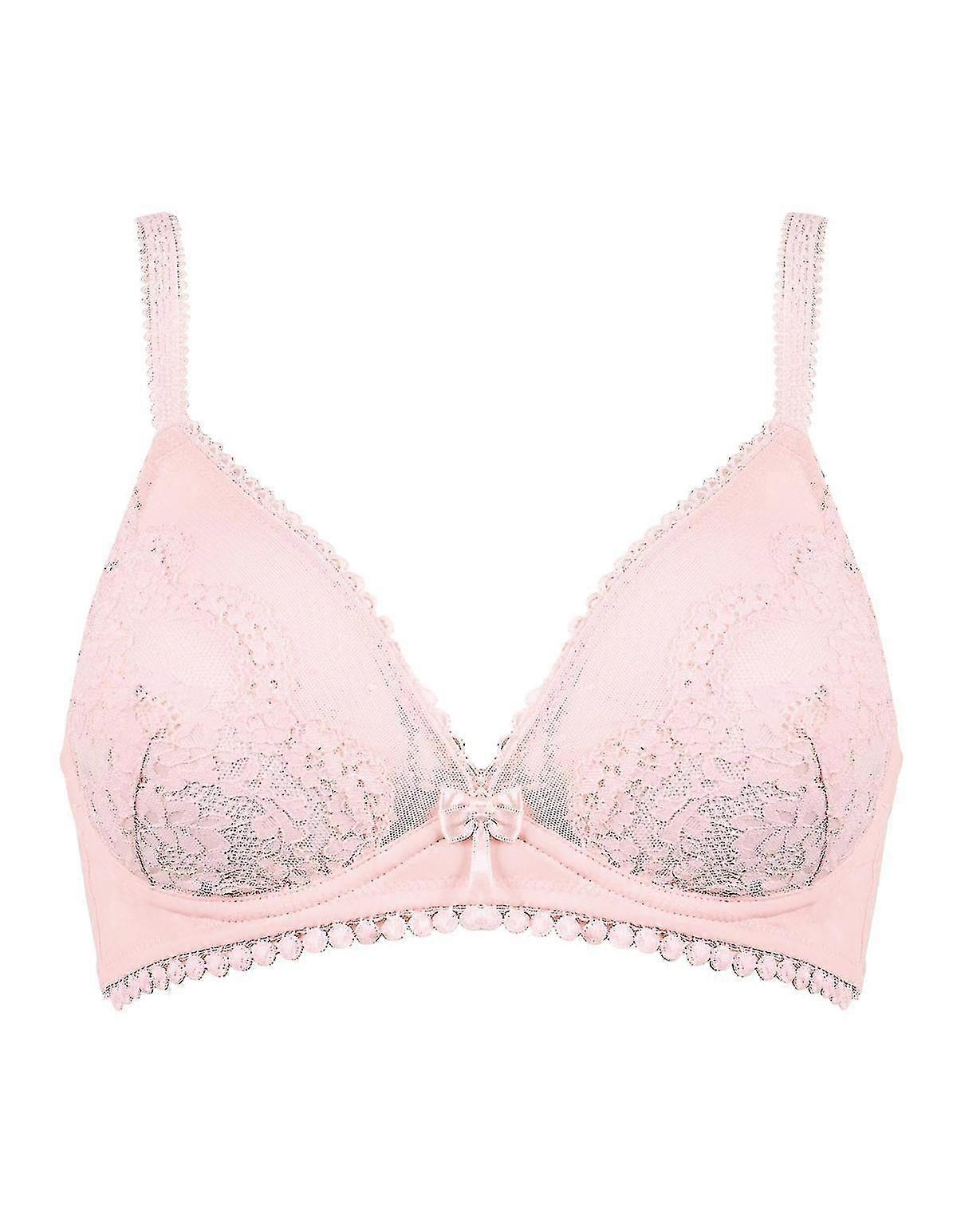 67130-5-005 Women'S Rose Pink Solid Colour Lace Underwired Full Cup Bra