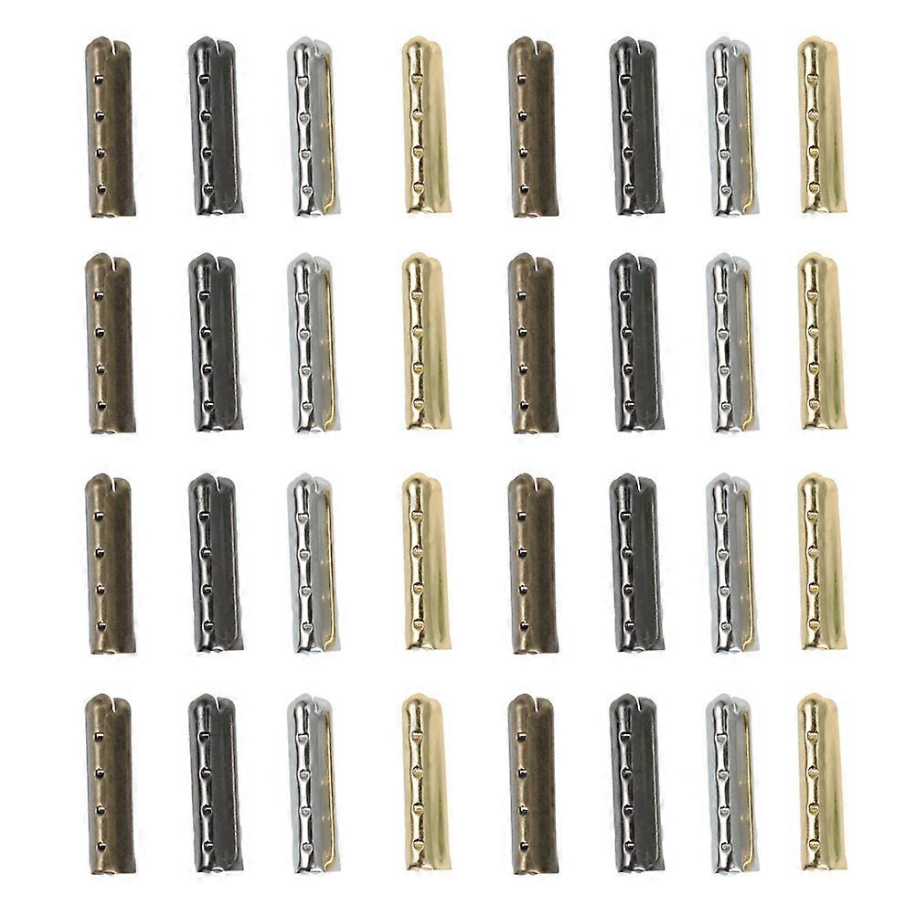 100Pcs Metal Aglets Durable Shoelace Tip Shoe Lace Replacement End for DIY