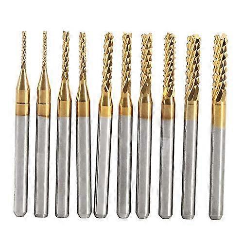 10Pcs Ti Drilling End Mill Cutting Tools Titanium CNC Carbide End Mill Set Milling Machine 1.0-3.0mm