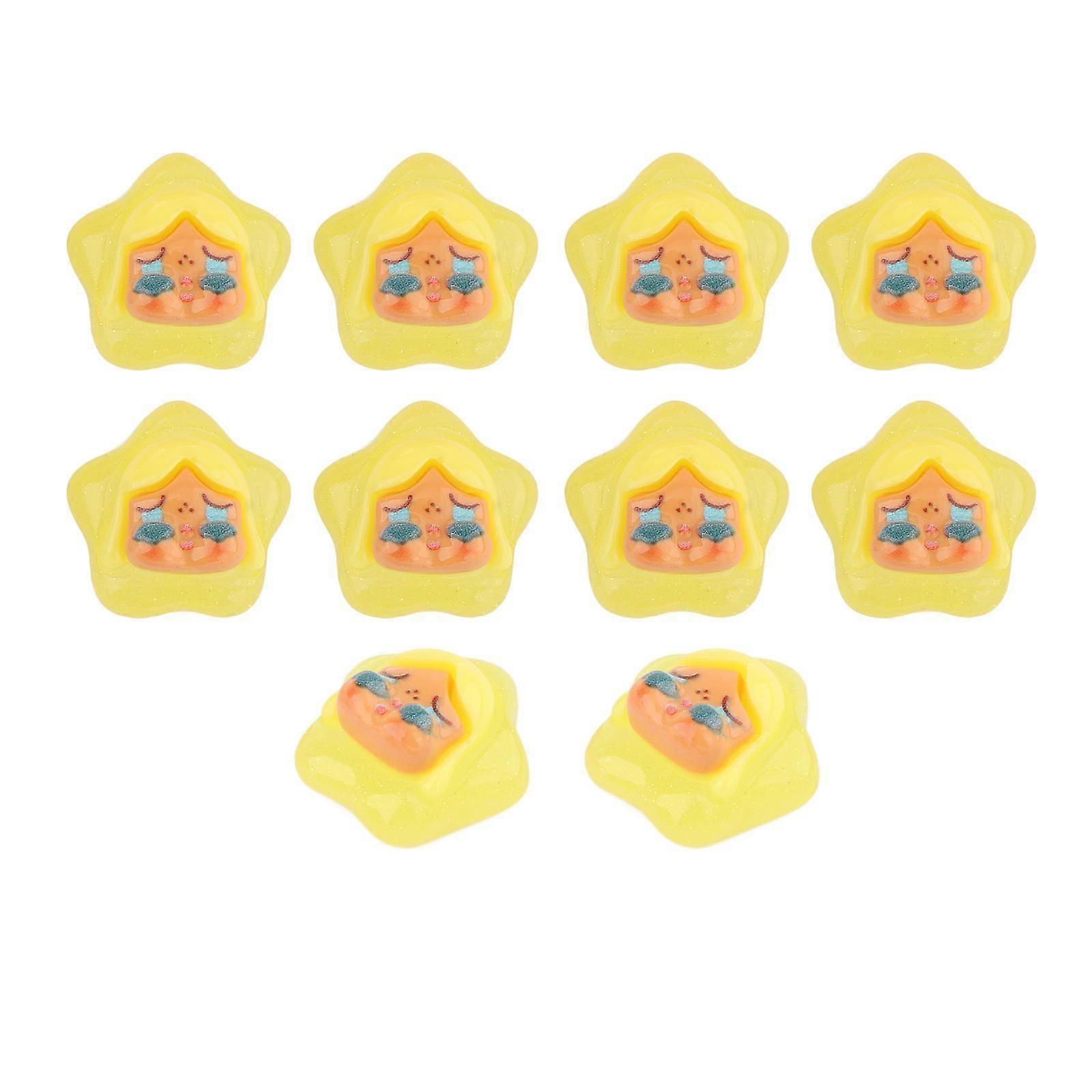 10x Resin Handicraft Star Glow at Night Collectable DIY Crafts Mini Figurine Yellow
