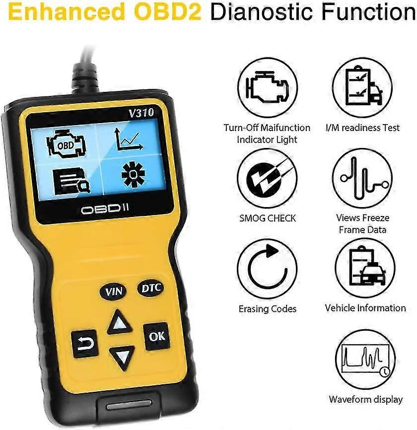 Obd2 Scanner, Bilkodläsare Förbättrad Universal Car Engine Fault Code Reader, Obd Scanner Can Automotive Diagnostic Scan Tool för alla Obd Ii-protokollet