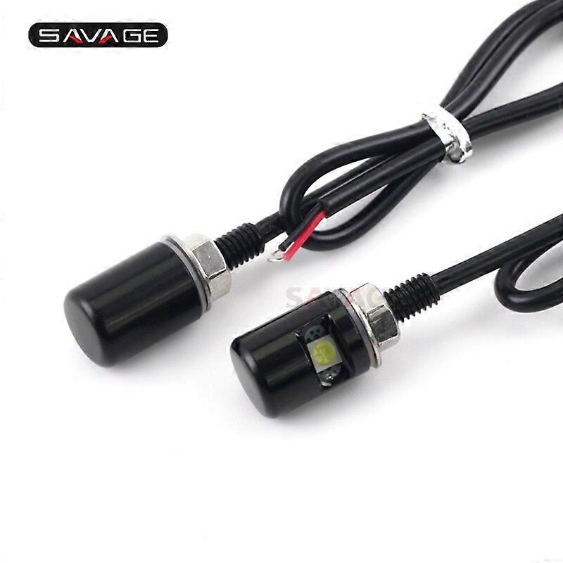 1 pair CNC Motorcycle Accessories Universal 12V LED License Plate Screw Bolt Lamp White Light Chrome/Black/Blue/Red/GoldMotor Vehicle Lighting