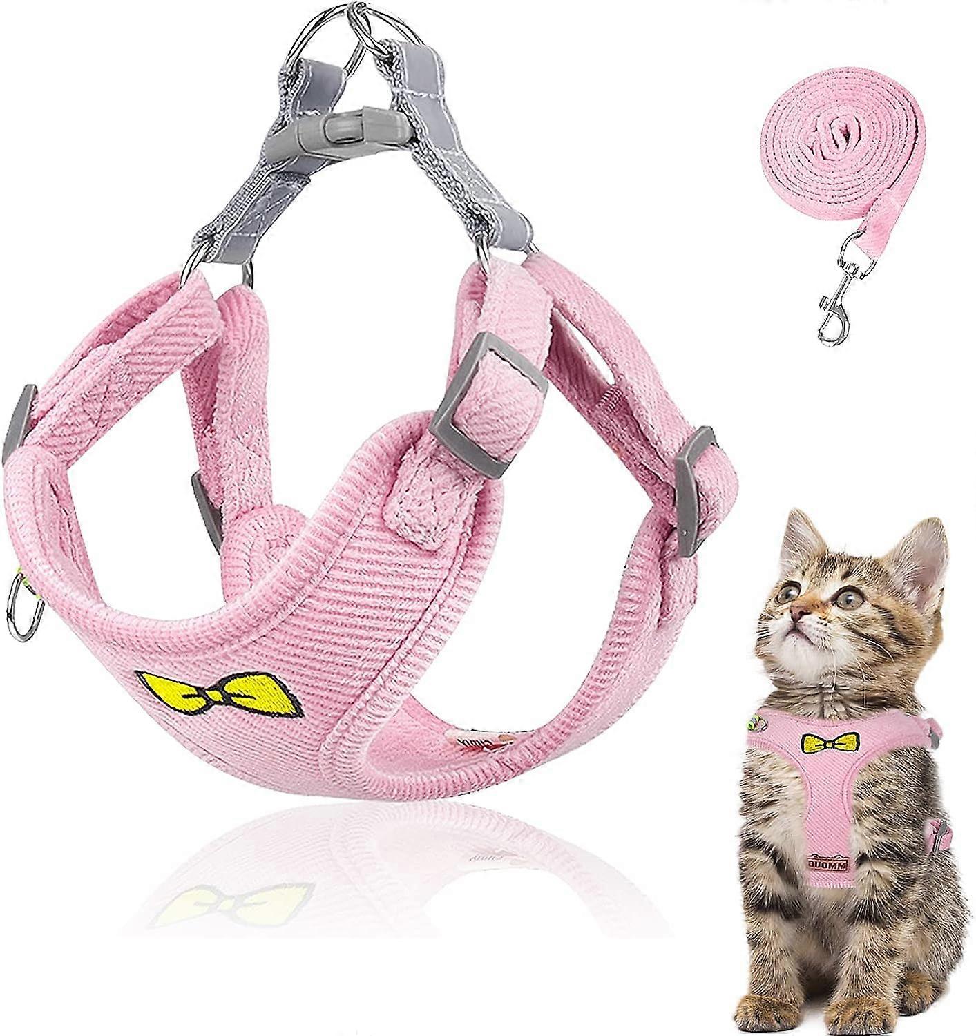 Cat Lead Set for Cats, Polyester Adjustable Cat Harness with Lead, Cat Harness Lead Set, Harness for Cats Escape Proof