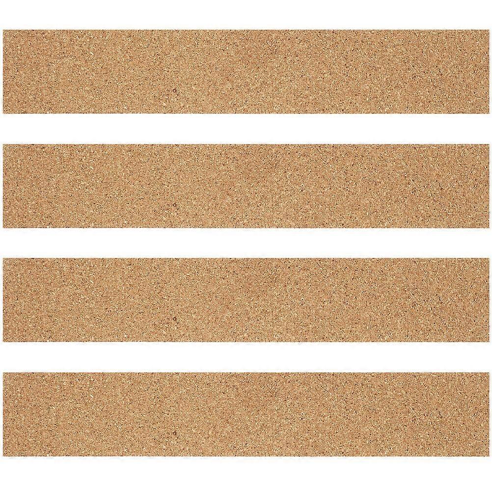 4Pcs Bulletin Board Cork Strips Message Bulletin Strips Self-adhesive Cork Strips
