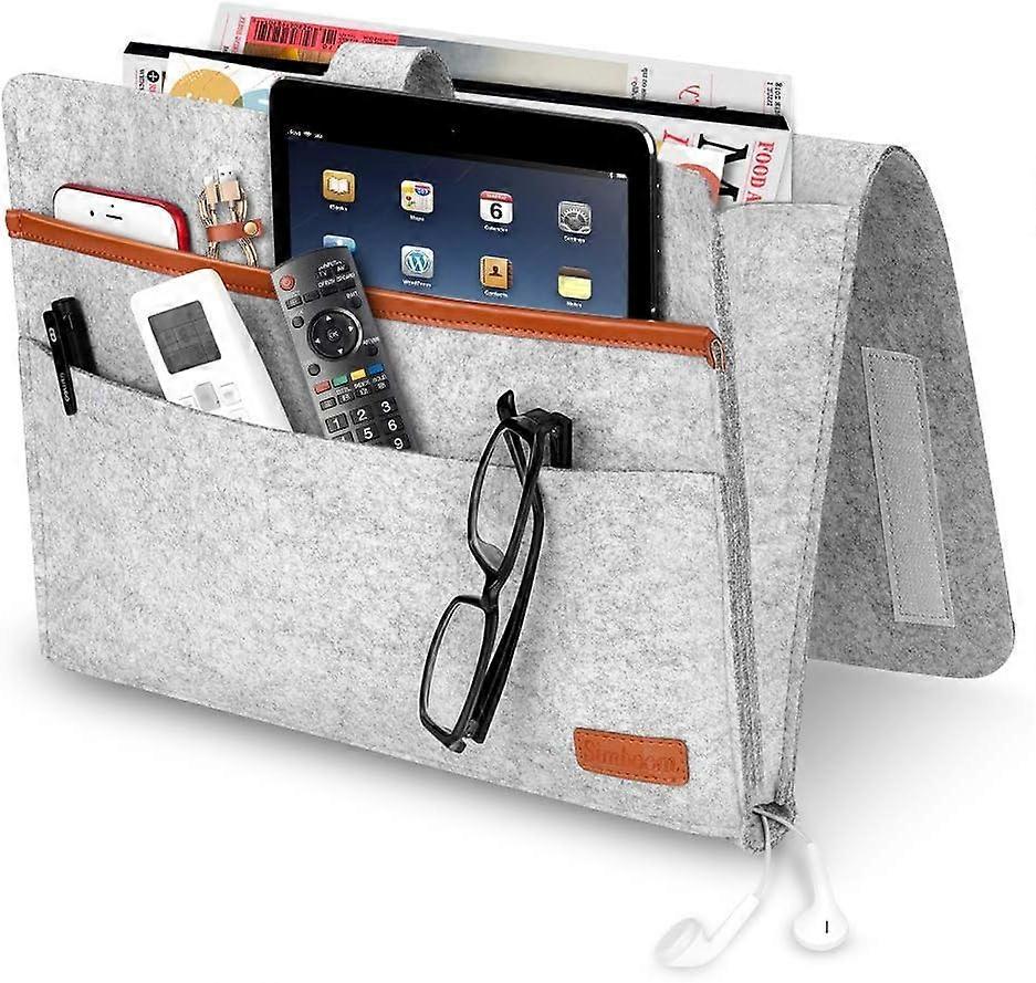 Bed storage box, felt bed bag, non-slip bedside table bag, sofa bed hanging storage space for books and magazines