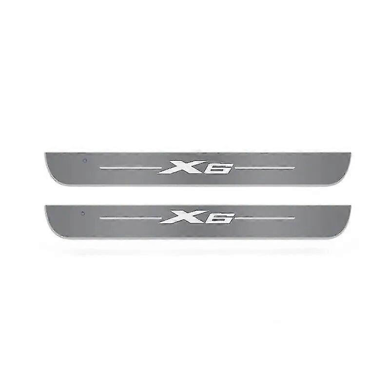 الاكريليك USB الطاقة تتحرك LED دواسة الترحيب سيارة جرجر لوحة الجبهة الباب الخلفي عتبة مسار ضوء ل BMW X6 E71 F16 اكسسوارات السيارات