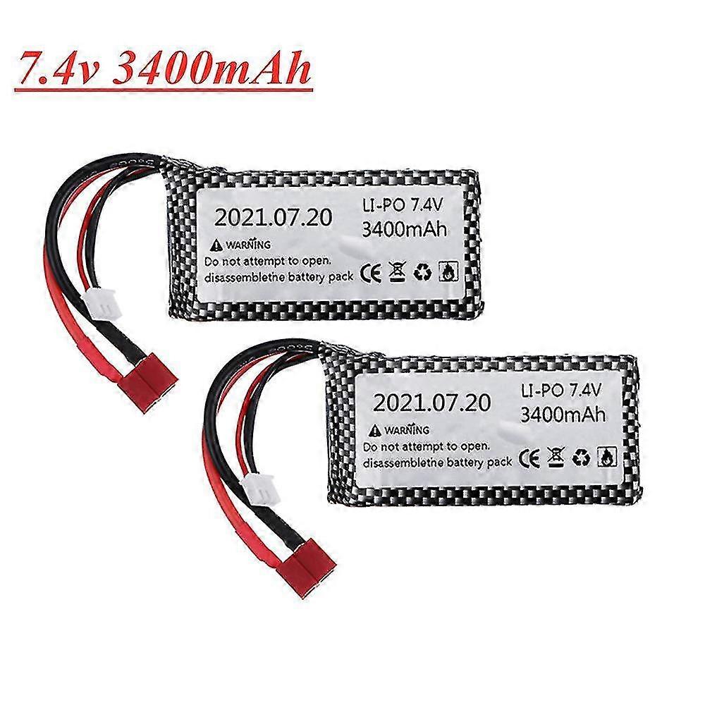 Wltoys 12428 12423 Rc 四輪 Rc 車車 3200mah 7.4v バッテリーのための Wltoys 12428 12423 の Lipo バッテリー 7.4v バッテリー Feiyue 03 Q39 Rc 部品のための 7.4 v 3400mah リポ バッテリー