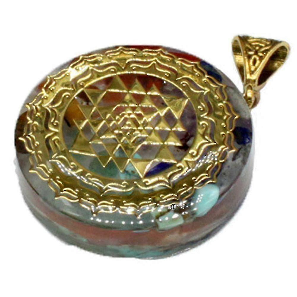 Round Seven Chakra Pendulum PendantColor-18