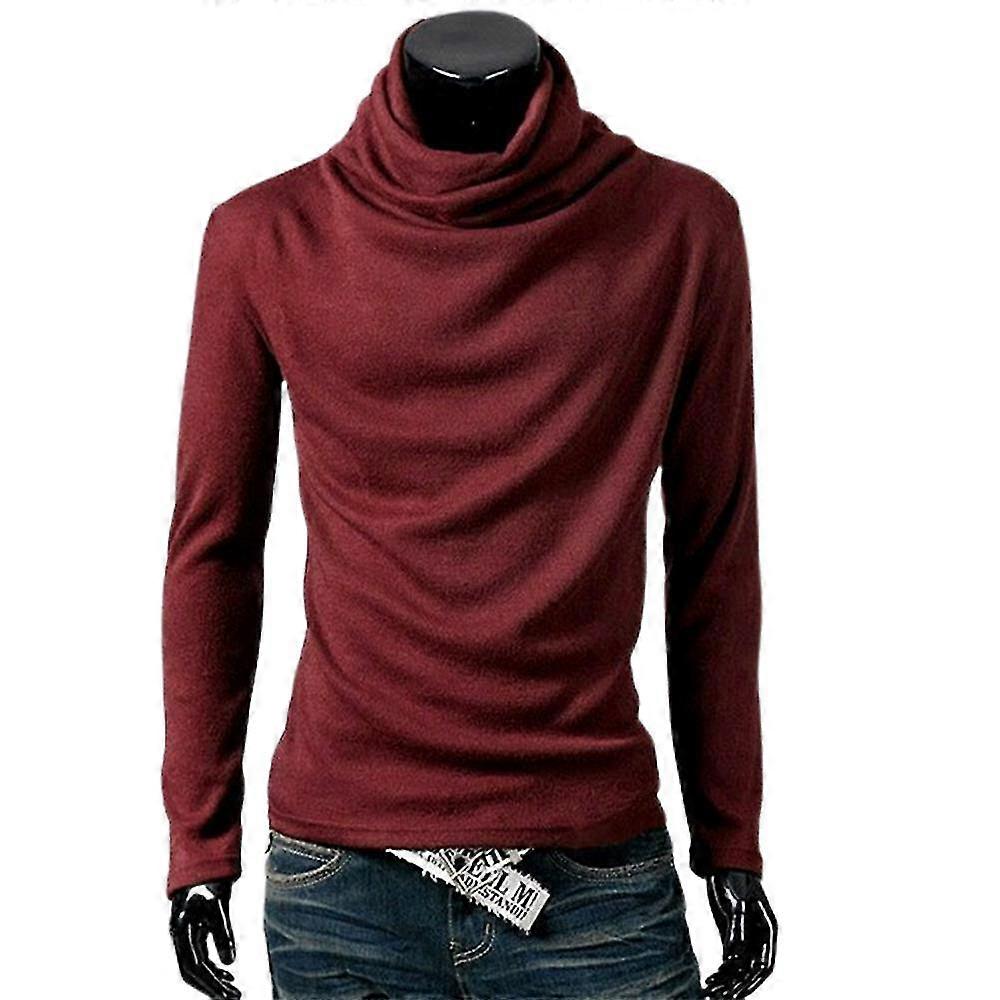 Hommes Plain Slouchy High Neck Pullover T-shirts Tops