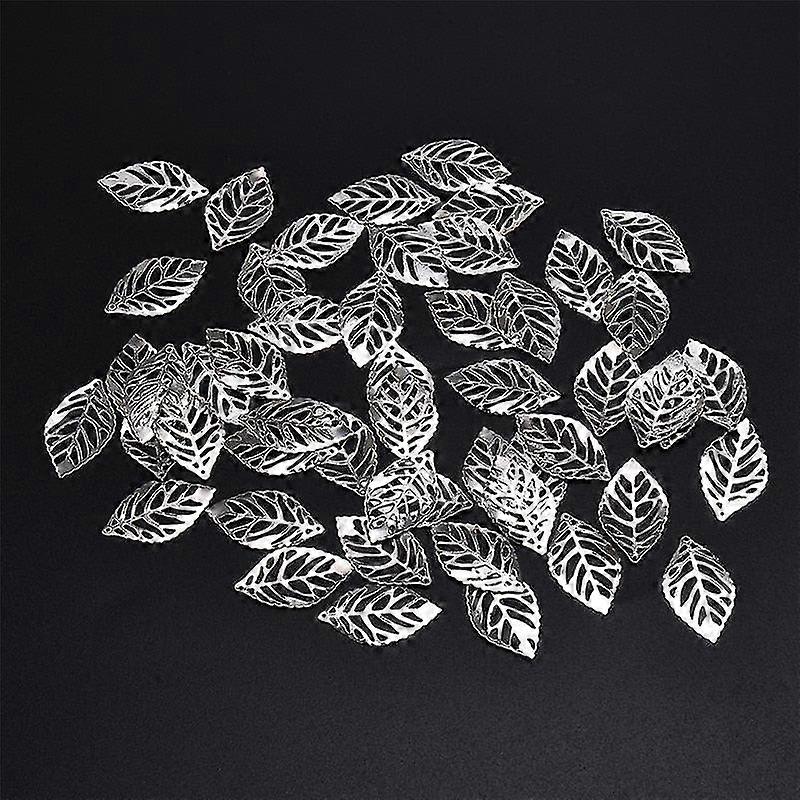 50PcsはフィリグリーメタルクラフトジュエリーDIYウェディングアクセサリーペンダント中国の衣装花嫁コロネットメタルの葉を残します