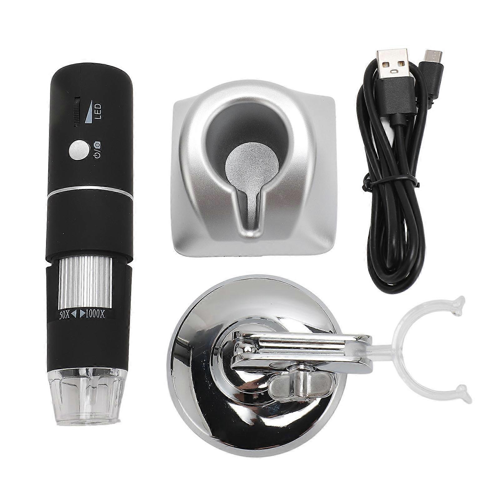 Wireless Digital Microscope 1000X Magnification 1080P HD WiFi Microscope Camera with 8 LED Light For Phone Computer