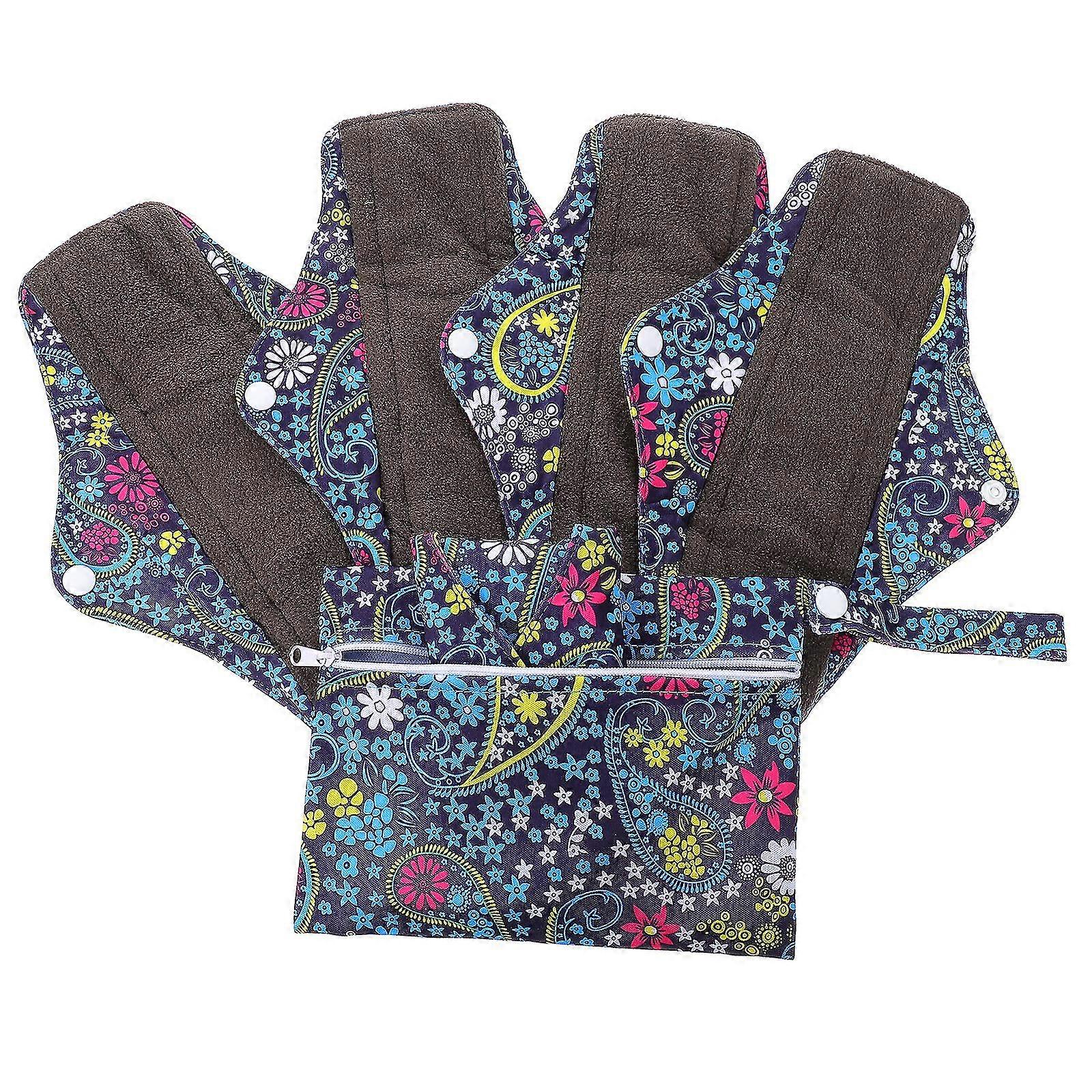 6 قطع الخيزران الفحم قابل للغسل منصات صحية المرأة التمريض الحصير منصات الحيض