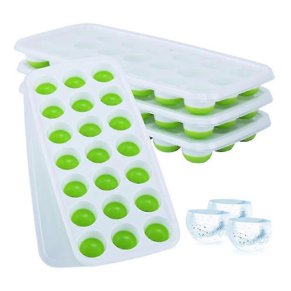 Creative Round Silicone Ice Grid Ice Ball Mold Summer Ice Making Silicone With Lid 21 Compartments Ice Grid