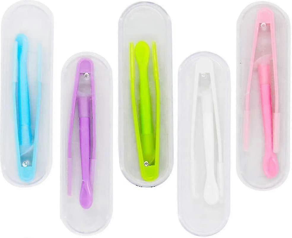 5 Pcs Portable Contact Lens Stick Tool Case Set (inserter/remover+tweezer)
