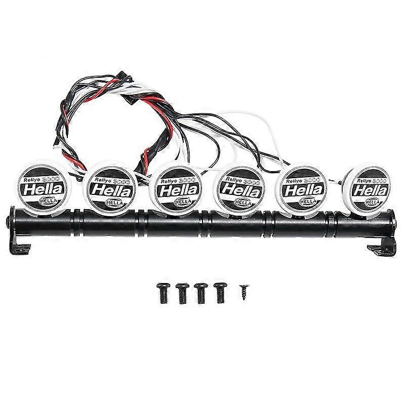 Metal Roof Led Light Bar For 1:10 -4 Scx10 90027 Scx10 Ii 90046 D90 Rc With 6 Led Lights