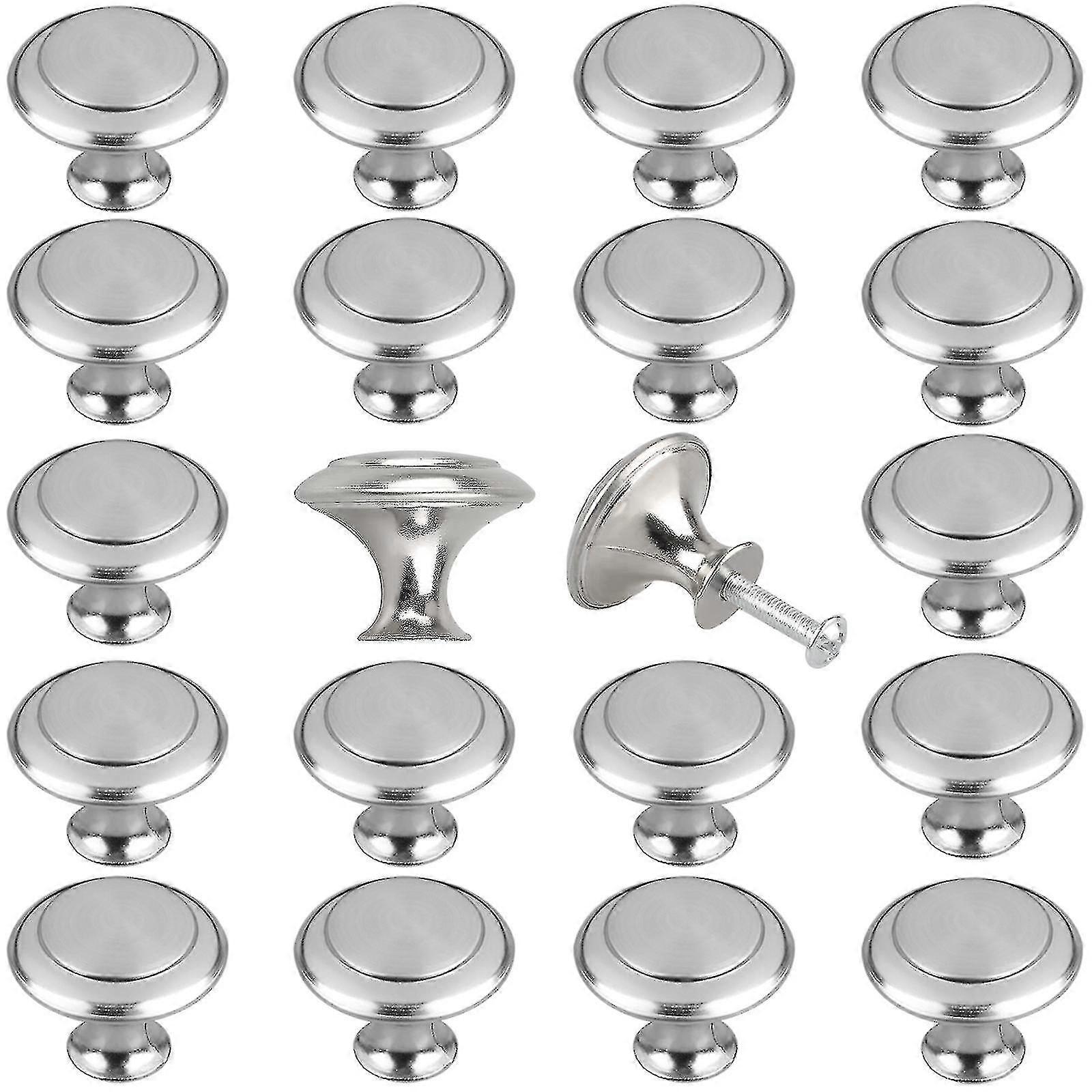 20pcs Kitchen Cabinet Knobs Pulls, Brushed Nickel Cabinet Knobs, Eeekit Drawer Dresser Handles Cupboard Door Heavy Knobs, Kitchen Cabinet Hardware Wit