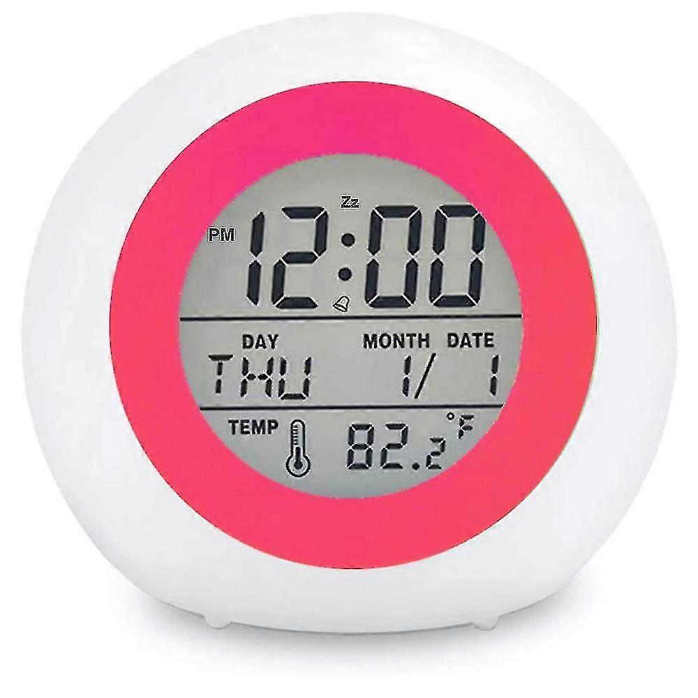 Kids Digital Alarm Clock, 7 Color Night Light, Snooze
