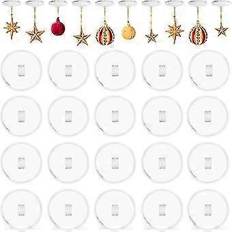 30 Pcs Transparent Self Adhesive Ceiling Hooks For Hanging Light Decorations, Ceiling Hook Suction Cup Suitable For Smooth Walls