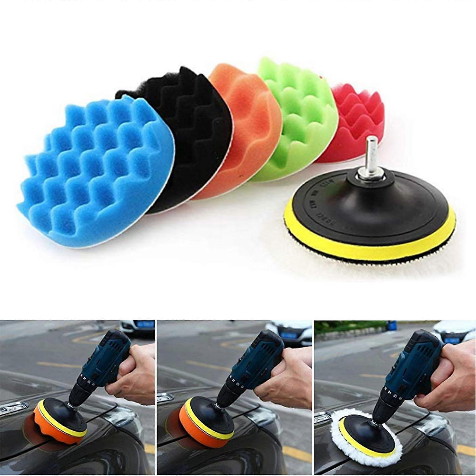 Bil Buffing Pads Polering Svamp Buffer Sett Voksskum Polisher Kit for Drill