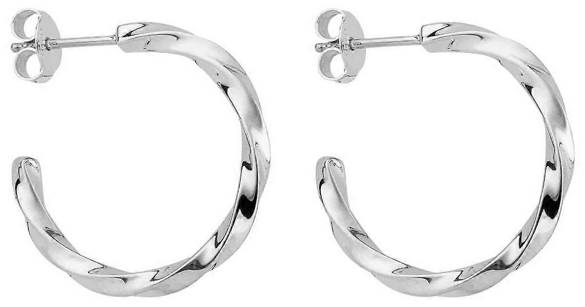 Beginnings Twisted 3/4 Hoop Earrings - Silver