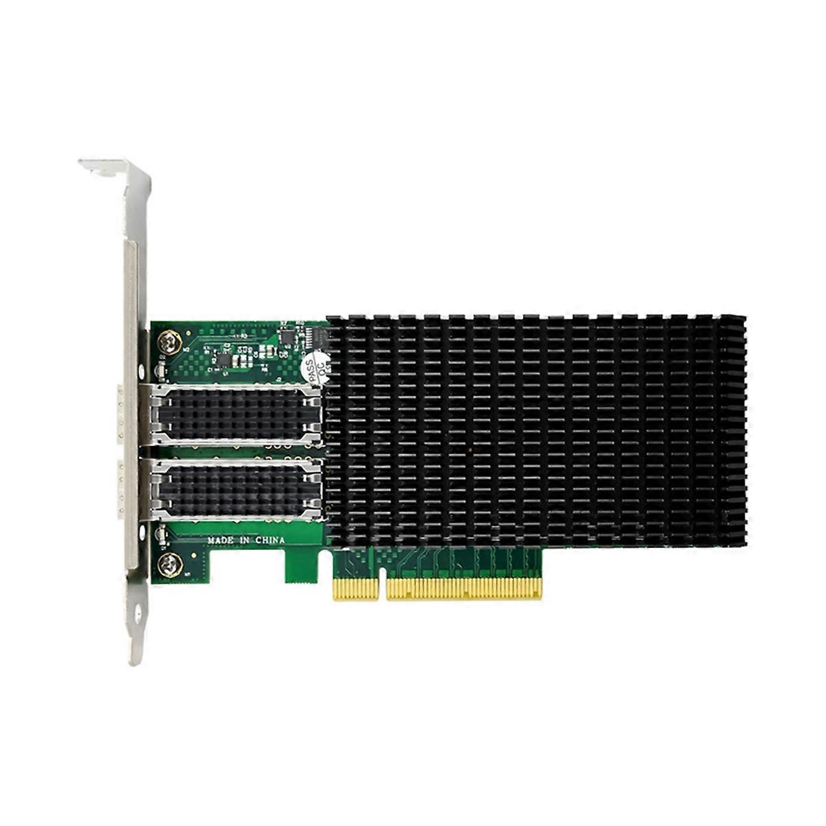 بطاقة شبكة الألياف الضوئية Pcie X8 X-4 ثنائية المنفذ 10G Sfp28 بطاقة محول شبكة 10G ثنائية المنفذ