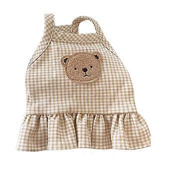 Hond Geruite Jurk Zomermode Schattig Cartoon Kleine Beer Huisdier Geruite Rok Voor Kleine Middelgrote Honden Katten Huisdieren L Maat Borst 46cm/18.1in (Aanbevolen Ongeveer 6k