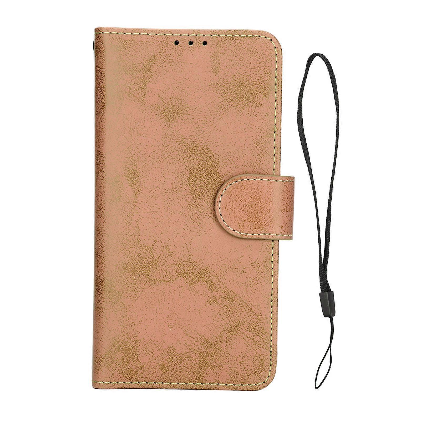 Brown 2-in-1 Magnetic Wallet Phone Case with Stand, Shockproof & Dustproof Design