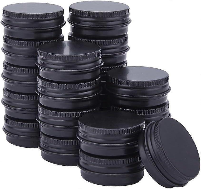 20Pcs 0.17 oz Aluminum Tin Cans with Lids 5ml Metal Round Small Tin Balm Tins Empty Tin Container Black Storage Tin Jar for Storing Lotion Cream Candl