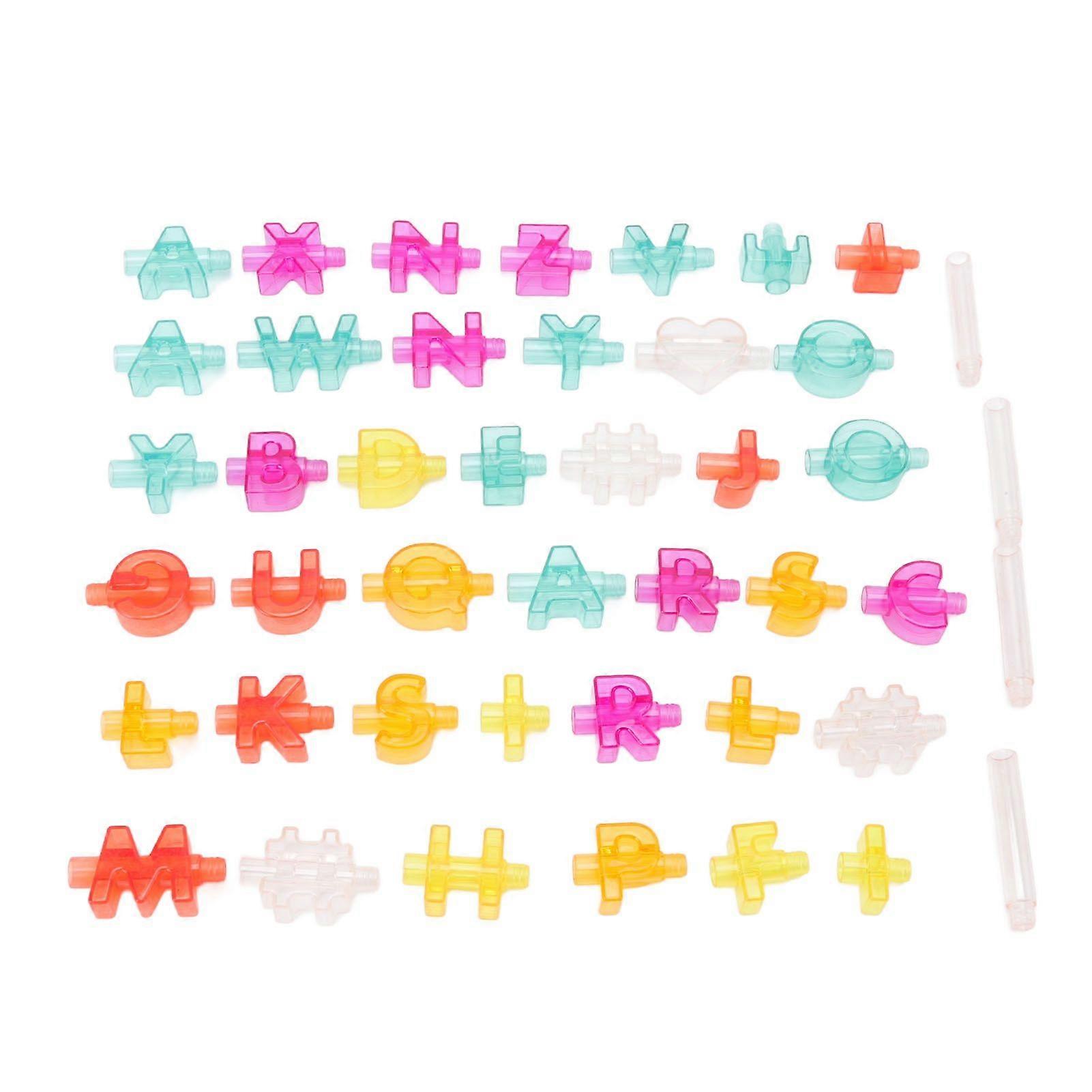 44 Pcs English Alphabet Straws Different Shapes Reusable Colored DIY Splicing Assembly Straws Party Gifts Toy