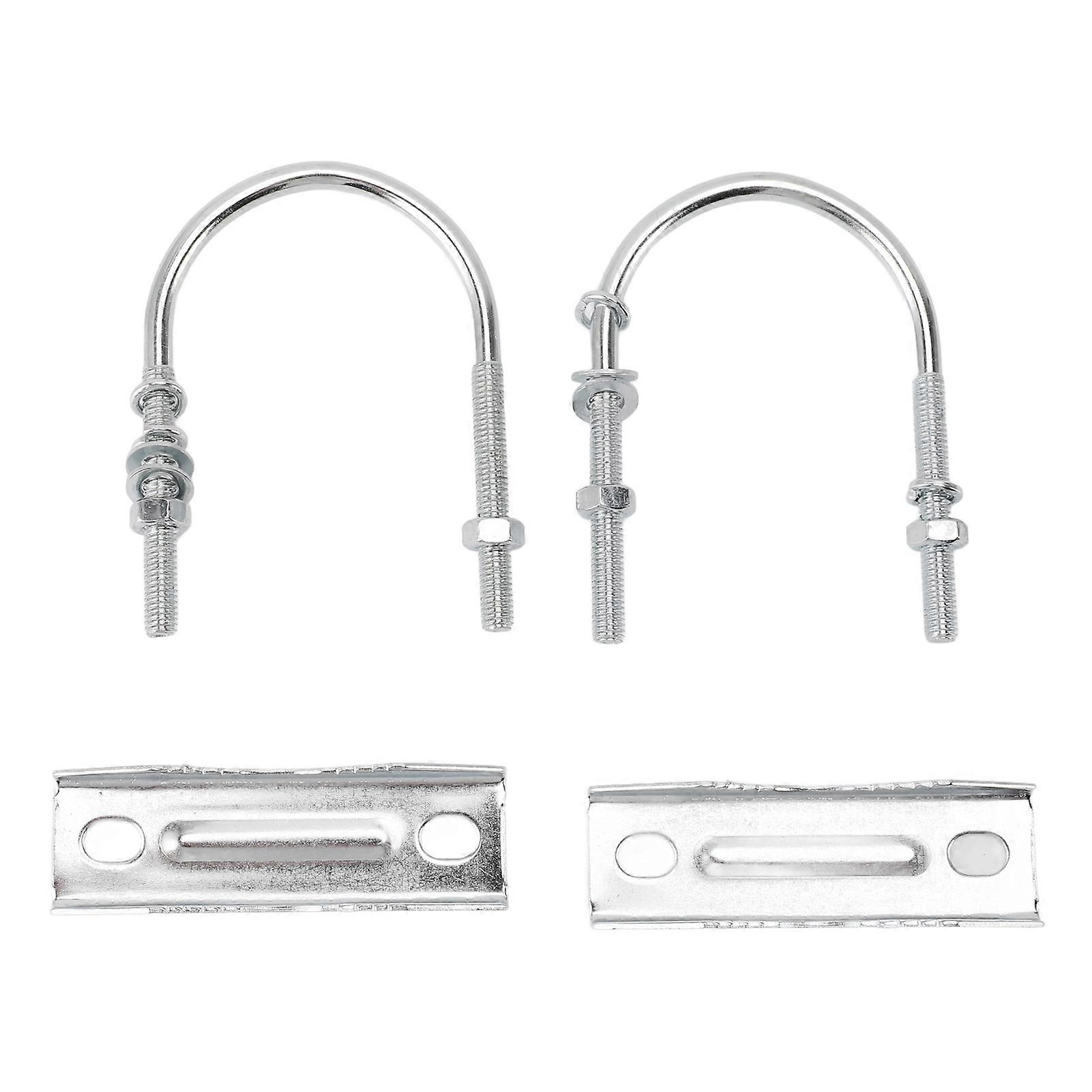 Double Antenna Mast Clamp Kit Iron V Jaw Block with U Bolts Mast to Mast Mount Bracket Kit for Outdoor Antenna A