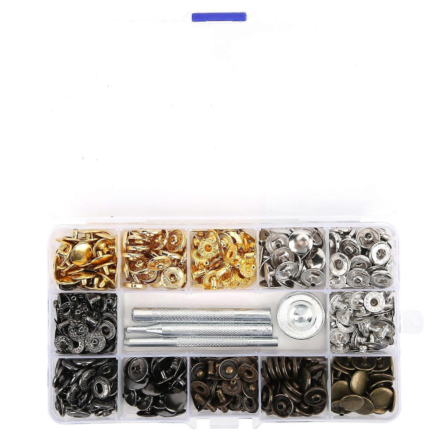 leather rivet button snap with binding tool 120 Sets Leather Snap Buttons