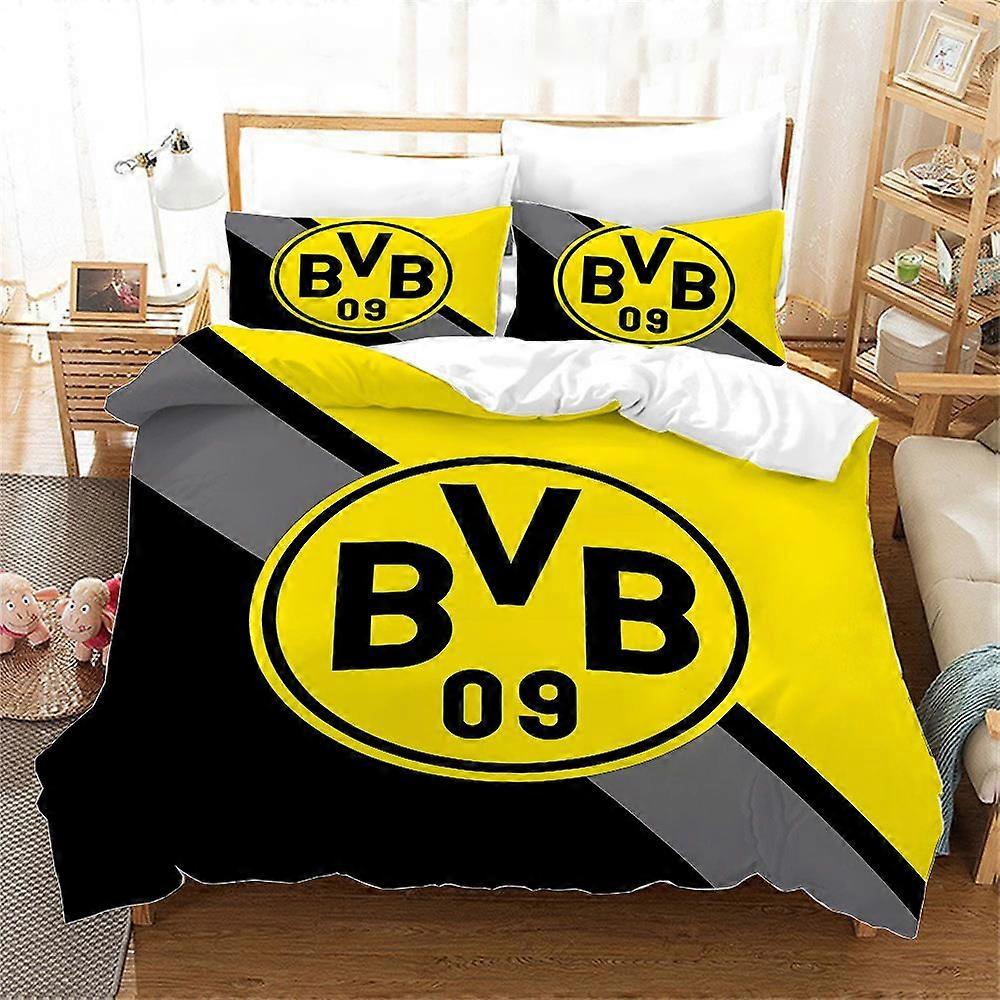ملاءات سرير x874 أطقم لحاف Bo-RussiaS D-Dort-mundS أطقم أغطية السرير طقم مفروشات بحجم مزدوج الحجم ملاءات غطاء لحاف طقم مفروشات منزلي فاخر من 3 قطع (1