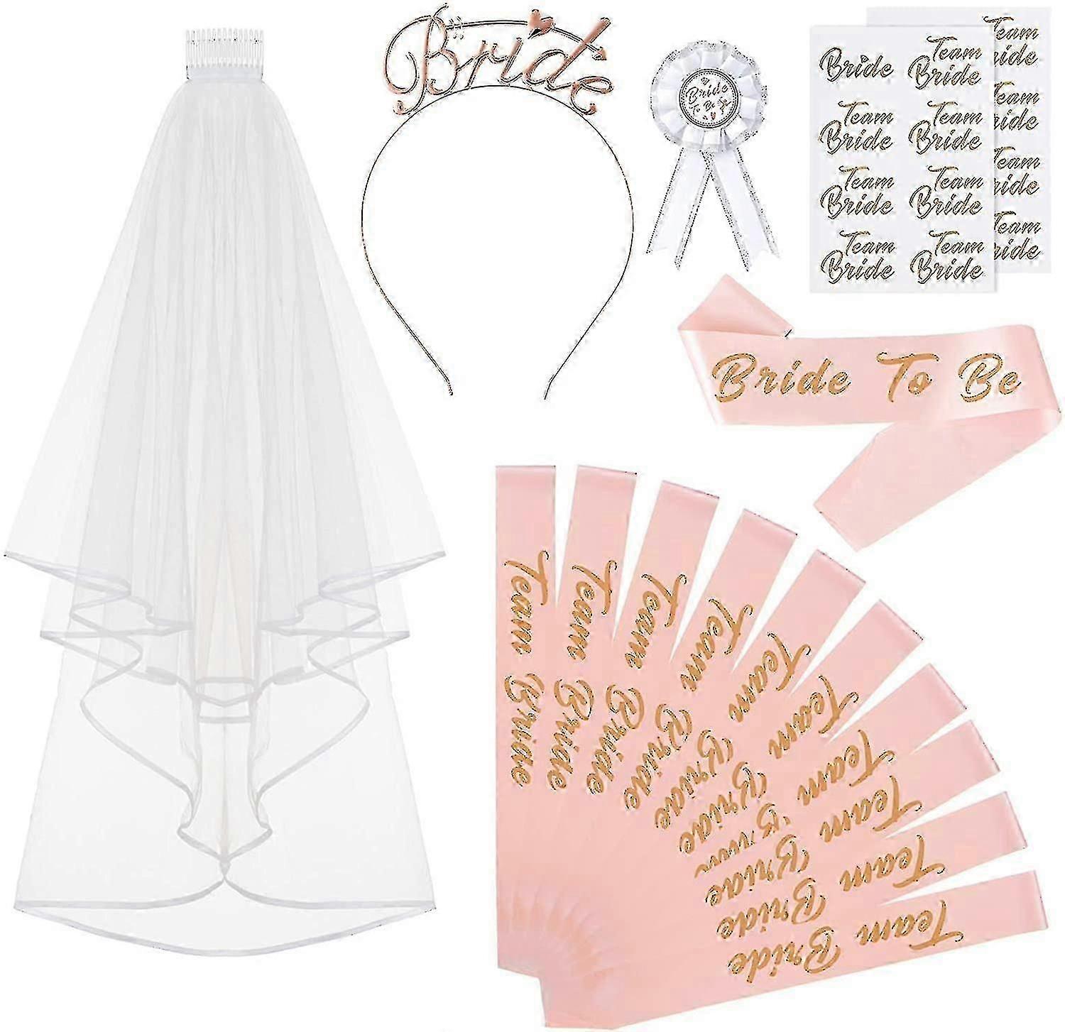 dd-30pcs Bachelorette Party Set Rose Gold Group Set For Party