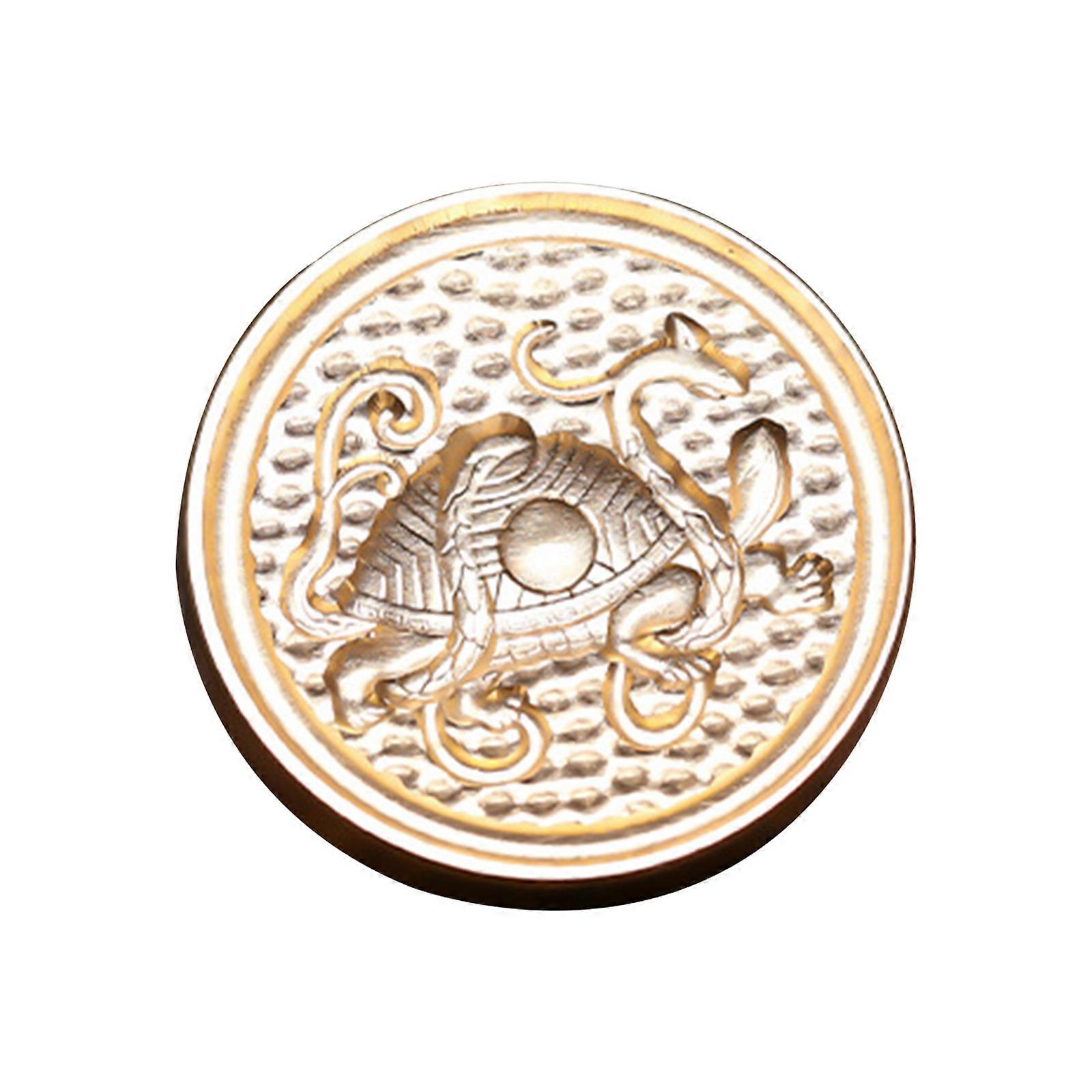 Vintage Seal Wax Stamp Auspicious-Beast Mythical Emblems Ancient China Theme for Card/Envelope/Gift Signature